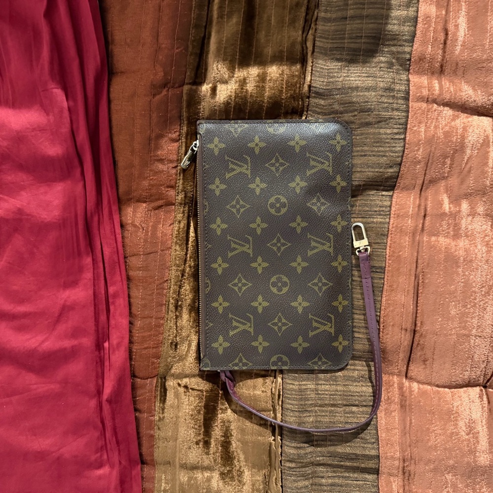 Louis Vuitton Monogram Clutch with Purple Lining